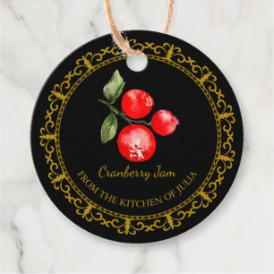 Vintage hausgemachte Cranberry Jam Hang Tag l Blac Geschenkanhänger