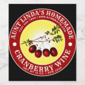 Vintage, hausgemachte Cranberry Weinetikett (Einzelnes Label)