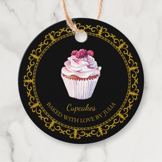 Vintage hausgemachte Cupcakes Hang Tag Geschenkanhänger (Vorderseite)