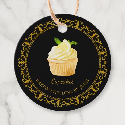 Vintage hausgemachte Cupcakes Hang Tag Geschenkanhänger (Vorderseite)