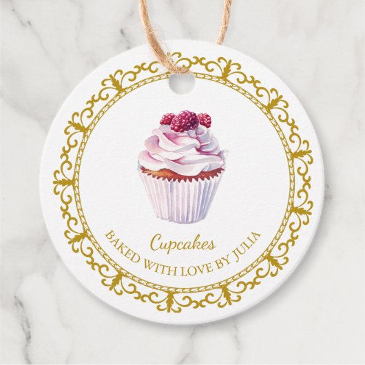 Vintage hausgemachte Cupcakes Hang Tag Geschenkanhänger (Vorderseite)