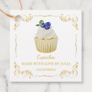 Vintage hausgemachte Frische Cupcakes Geschenkanhänger