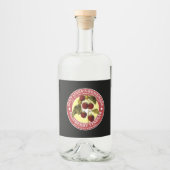 Vintage, hausgemachte Himbeere Vinegar-Etikettenvo Alkoholflaschenetikett (Vorderseite)