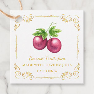Vintage hausgemachte Passion Fruit Jam Square Hang Geschenkanhänger