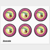 Vintage, hausgemachte Pomegranate-Jelly-Vorlage Runder Aufkleber (Blatt)