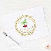 Vintage hausgemachte Radieschen Grüntöne Pesto Runder Aufkleber (Umschlag)