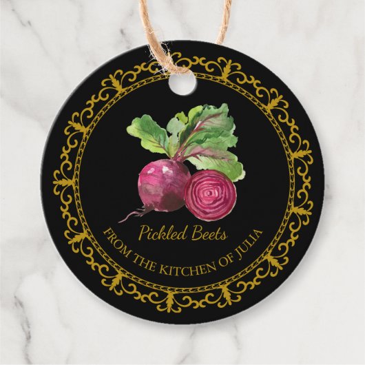 Vintage hausgemachte Rübenwurzel Geschenkanhänger (Vorderseite)