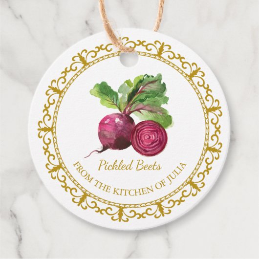 Vintage hausgemachte Rübenwurzel Geschenkanhänger (Vorderseite)