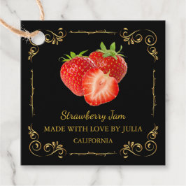 Vintage hausgemachte Strawberry Jam Square Hang Ta Geschenkanhänger