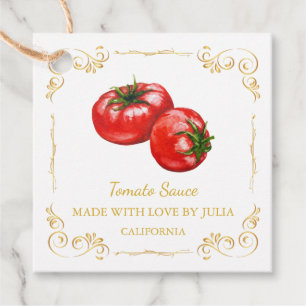 Vintage hausgemachte Tomato Sauce Square Hang Tag Geschenkanhänger
