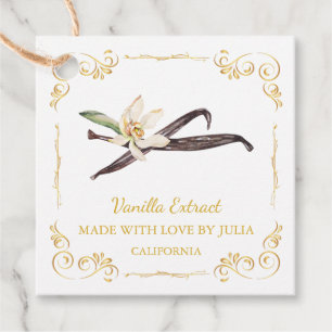 Vintage, hausgemachte Vanilla Extract Square Hang Geschenkanhänger