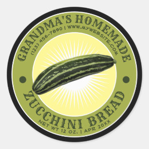 Vintage hausgemachte Zucchini-Brotvorlage Runder Aufkleber