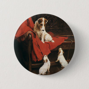 Vintage Haustiere, Jack Russel Terrier Hunde Button
