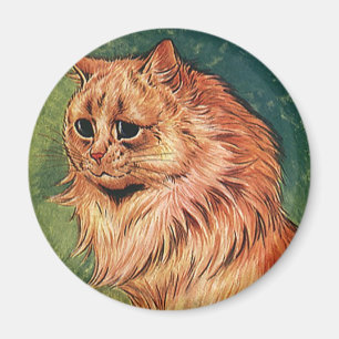 Vintage Haustiere, Orangenkatze mit langer Haare Magnet