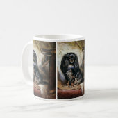 Vintage Haustiere, Schwarzspielzeug-Hund Kaffeetasse (Vorderseite Links)