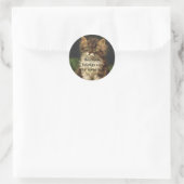 Vintage Haustiere, Tabby Cat Kitten Buchzeichen Runder Aufkleber (Tasche)
