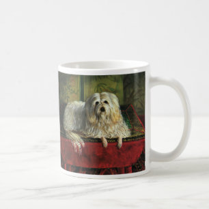 Vintage Haustiere, zottiger Schäferhund Kaffeetasse