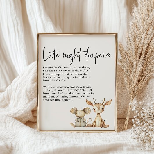 Vintage HaustiereKinderdusche Spätabwanderer Poster