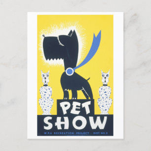 Vintage-Haustiershow WPA-Plakat Postkarte