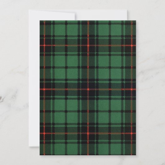 Vintage Hauswärmung, Tartan Davidson Pattern Einladung (Rückseite)