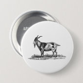 Vintage Hausziege-Illustration - Ziegen 1800's Button (Vorne & Hinten)