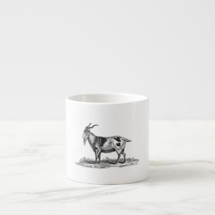 Vintage Hausziege-Illustration - Ziegen 1800's Espressotasse
