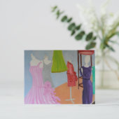 Vintage Haute Couture Postkarte (Stehend Vorderseite)