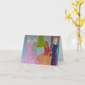 Vintage Haute Couturen Paris Karte (Gelbe Blume)