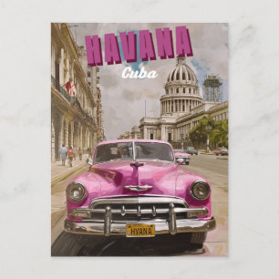 Vintage Havanna-Vibes: Nationalkapitol Postkarte