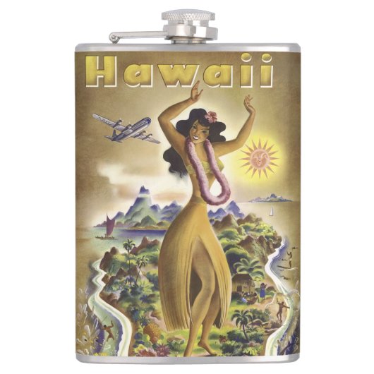 Vintage Hawaii 2 Flachmann (Vorderseite)