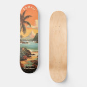 Vintage Hawaii Beach Sunset Skateboard (Vorderseite)