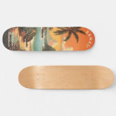 Vintage Hawaii Beach Sunset Skateboard (Horizontal)
