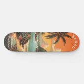 Vintage Hawaii Beach Sunset Skateboard (Horizontal)