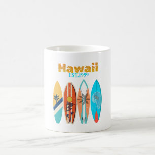 Vintage Hawaii Est. 1959 Retro-Surfboards  Kaffeetasse