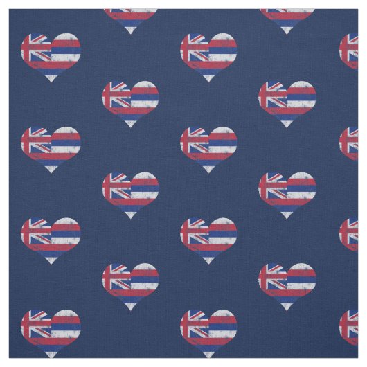 Vintage Hawaii-Flaggen-Herzen Stoff (Muster)