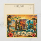 Vintage-Hawaii-Gruß von Postkarte (Vorne/Hinten)