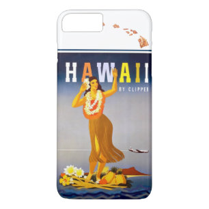 Vintage-Hawaii-Hula-Kunstkarte der hawaiianischen iPhone 8 Plus/7 Plus Hülle