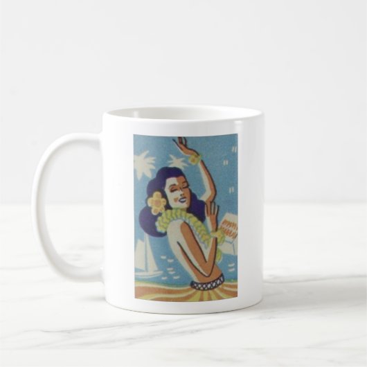 Vintage Hawaii Hula Mädchen Kaffeetasse (Links)