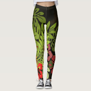 Vintage Hawaii Hula Tänzer Retro Tiki Palme Leggings