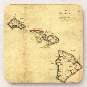 Vintage-Hawaii-Karte von 1837 - Hawaiianische Ins Untersetzer