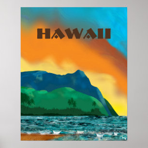 Vintage-Hawaii-Reiseposter Poster