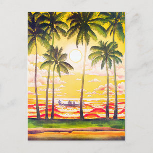 Vintage-Hawaii-Reiseposter Postkarte