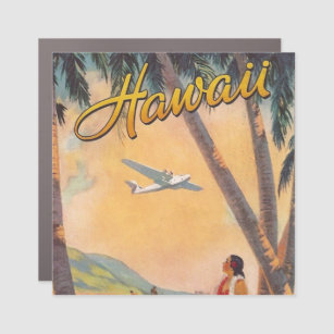 Vintage Hawaii Reiseroute Illustration Art Auto Magnet