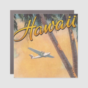 Vintage Hawaii Reiseroute Illustration Art Auto Magnet