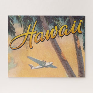 Vintage Hawaii Reiseroute Illustration Art Puzzle