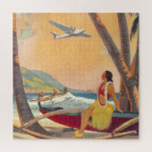 Vintage Hawaii Reiseroute Illustration Art Puzzle (Vertikal)