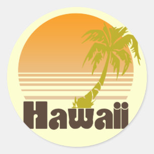 Vintage Hawaii Runder Aufkleber