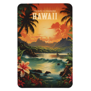Vintage Hawaii Strand Reise Kunst Magnet