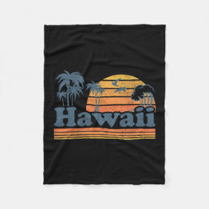 Vintage Hawaii Strand Sommer Surfen Hawaiianische  Fleecedecke