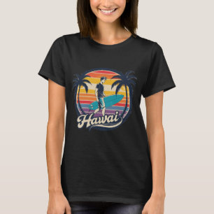 Vintage Hawaii Surfen Retro-Sonnenuntergang Ästhet T-Shirt